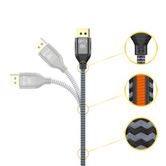 5m DP 1.4 HD PC Notebook Adapter Cable Connectors 1m 2m 3m Flat Head Monitor Cable 8K@60Hz Game for Computer TV Projector