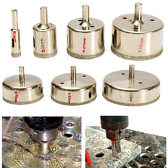 7pcs 10-100mm Diamond Hole Saw Drill Bit Set Tile Ceramic Glass Porcelain Marble Cutter