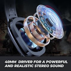 Gaming Headset GB Light Stereo Noise Canceling Headphones with Mic Audio Adapter