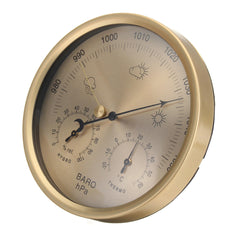 IN 1 Gold Wall Hanging Weather Thermometer Barometer Pressure Gauge Hygrometer