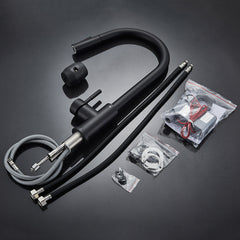 Matte Black Stainless Steel Kitchen Sink Faucets Mixer Smart Touch Sensor Pull Out Hot Cold Water Tap Crane