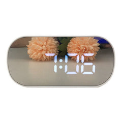 Multifunctional LCD Screen Electronic Clock Silent Mirror Slarm Clock LED Temperature Timer