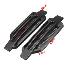Pair Black Car Auto Side Air Flow Fender Stickers Intake Vent Grille Cover Decor