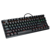 Wired Mechanical Keyboard 87 Keys Hot Swappable Blue Switch Suspended Keycaps RGB Backlit Gaming Keyboard with Supplement Blue Switches Keycap Puller