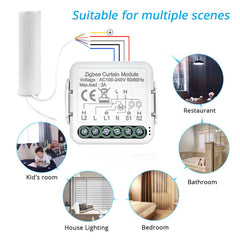 Smart Curtain On-off Module APP Remote Control Timing Switch Compatible with Amazon Alexa /Google Home