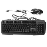 Colorful Backlight Alloy Panel USB Wired Gaming Keyboard 2400DPI LED Gaming Mouse Combo
