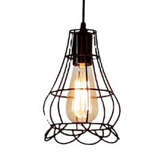 Iron Pendant Cage Light for Bar Coffee Shop Nordic Style Indoor Metal Hanging Lamp Decor