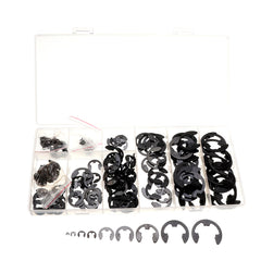 300Pcs Carbon E-Clip Black Oxide Finish Retaining Ring Circlip Tools Kit 1.5-22mm