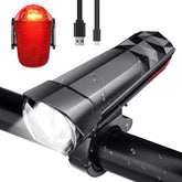 320LM Bike Light Headlight + 120LM Tail Light 3 Modes Adjustable Front Handlebar Lamp USB Charging Waterproof Flashlight