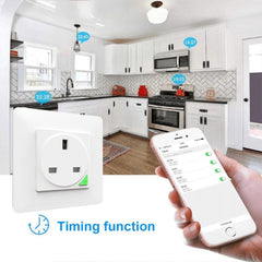 UK Plug Tuya Smart WiFi Wall Socket Switch Work with Google Alexa 110-240V