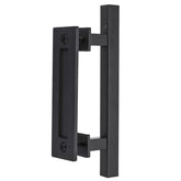 12 Inch Rustic Barn Door Handle for Sliding Door Barn Door Hardware Black Door Pull Plate Antique Long Base Gate Handles Pulls Push