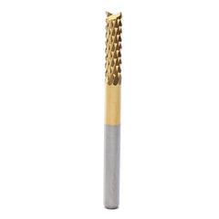 5pcs 3.175mm Titanium Coated Corn Milling Cutter Carbide Engraving Bit CNC PCB Rotary Burr