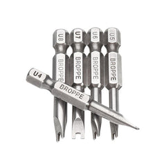 5pcs 50mm 1/4 Inch Hex Shank Magnetic U-shaped Screwdriver Bits