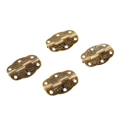 4pcs Antique Hinge Tin Printing Wooden Box 6 Hole Small