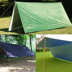 210T Portable Lightweight Outdoor Awning Camping Tent Tarp Shelter Hammock Cover Waterproof Rain Tarp Shelter Tent Sunshade with Bag