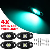 4pcs LED Rock Light Underbody Atmosphere Deck Lamp Wireless Underbody Aluminum Alloy For Offroad Truck UTV Marrine