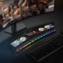 Game Version Bluetooth 5.0 Electronic Sports Speaker Colorful Laser Light Hi-Fi Sound Quality Desktop Audio Subwoofer Dual Speakers