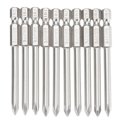 10pcs 75mm PH1 Screwdriver Bit 1/4" Hex Shank Magnetic Phillip Screwdriver Bits Set