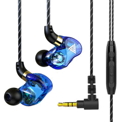 Earphones Dual Driver Sport HD Earbuds 3.5mm Headset with Microphone Music 3.5mm Plug in-ear Earphones