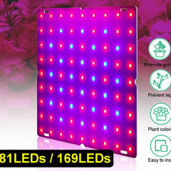 Ultra Thin 81/169LEDs Plant UV Grow Light Full Spectrum Veg Lamp For Indoor Hydroponic Plant Flower 110-240V