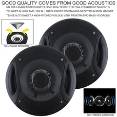 2pcs Bakeey 6.5 Inch 12V 400W Car Hi-Fi Coaxial Speaker Vehicle Door Auto Audio Music Stereo Full Range Frequency Speakers for Cars