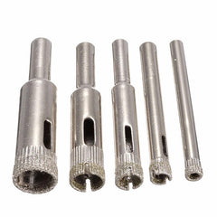 5pcs Diamond Hole Saw Drill Bit Set 5/6/8/10/12mm Tile Ceramic Glass Porcelain Marble