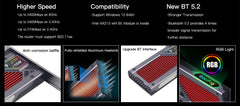 Wifi 6E AX210 RGB Bluetooth 5.2 Wireless Gaming Network Card PC 5374Mbps 3 Band 2.4G/5GHz/6G Wifi Receiver
