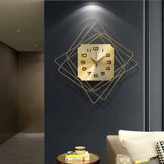 50CM Nordic Minimalist Clock Light Luxury Wall Clock Bedroom Living Room Household Metal Silent Wall Hanging Clock