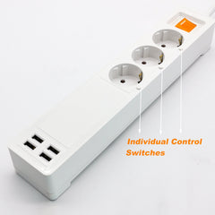 Smart Wifi Power Strip Outlets EU Plug Extension USB Socket with 4*USB/3 AC EU Socket Work with Alexa Google Home