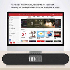 Wireless Bluetooth Speaker Double Units 3D Sound LED Display Alarm Clock FM Radio Soundbar Desktop Speaker AUX TF Card for Phone Laptop