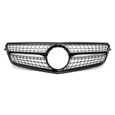Front Grille Glossy Black Diamond Style For Mercedes Benz C-Class