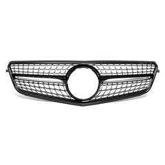 Front Grille Glossy Black Diamond Style For Mercedes Benz C-Class