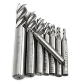 8pcs 2-12mm 4 Flute End Mill Cutter HSS Straight Shank Milling Cutter CNC Tool