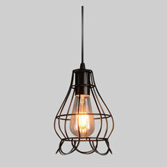 Iron Pendant Cage Light for Bar Coffee Shop Nordic Style Indoor Metal Hanging Lamp Decor
