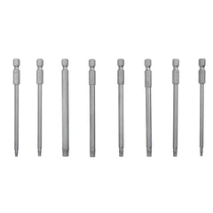 8pcs T8-T40 100mm Magnetic Torx Screwdriver Bits Set 1/4 Inch Hex Shank Screwdriver Bits