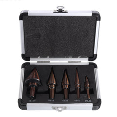 5pcs British HSS Triangle Handle Step Drill Aluminum Box Hole Saw Cutter