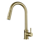 Touch Sensor Kitchen Sink Pull Out Faucet Stainless Steel With Down Sprayer Rotary Household Bathroom Hot And Cold Mixer Tap Inlet Pipe