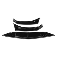 3Pcs Gloss Black Car Front Bumper Splitter Lip Diffuser Body Kit Spoiler Guard Protection