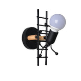 Wall Lamp Creative Small Man Iron Lights Metal Simple Cartoon Robot Sconce Lamps For Indoor Art Decor Light Without Bulb