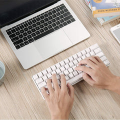 Mechanical Keyboard Bluetooth Wired Dual Mode 60% Golden / Ice Blue Backlit Gaming Keyboard