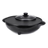 2 in1 1700W Electric Hot Pot BBQ Pan Frying Cook Oven Grill Non-stick Home