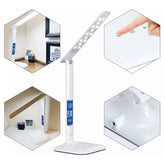 Desk Lamp Touch Dimmable Foldable Eye Protect Reading Light with Calendar Temperature Alarm Clock,5W