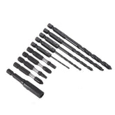 18PCS Screwdriver Drill Bit Set 5PCS 2-6mm Twist Drill Bit 12PCS Phillips Torx Square Screwdriver Bit and Quick Change Extension Rod with Box