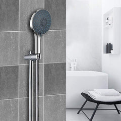 7 Modes Shower Head Large Panel with Stainless Steel Hose Water Saving Pressure Raising Showerhead Chrome Universal