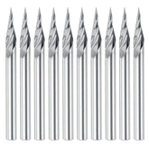 10Pcs 3.175mm Shank Engraving Bit End Milling Cutter 20 Degrees Tip 0.1mm Carbide 3D Milling Bit Carving