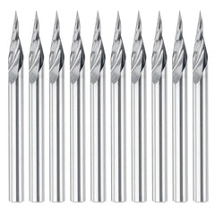 10Pcs 3.175mm Shank Engraving Bit End Milling Cutter 20 Degrees Tip 0.1mm Carbide 3D Milling Bit Carving