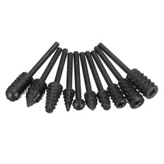 10Pcs 3mm Shank Rotary File Drill Bits Cutter Rasp Set Woodworking Tool
