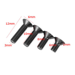M3ASH4 10pcs M3 Hex Countersunk Flat Head Screws Alloy Steel Titanium Plated 12.9 Grade