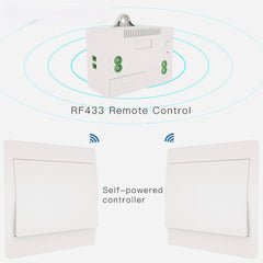 Wireless Switch No Battery Remote Control Wall Light Switch Self Powered No Wiring Needed Wall Panel Transmitter