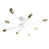 8 Heads Vintage Industrial Edison Chandelier Metal Flush Mount LED Ceiling Lights AC 85-265V